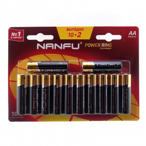 Батарейка NANFU LR6 АА BP 12 RU